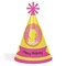 Big Dot of Happiness Pink Ducky Duck - Cone Happy Birthday Party Hats for Kids and Adults - Set of 8 (Standard Size)